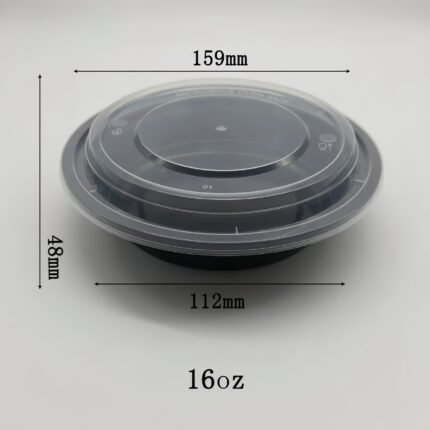 Bowls-16Oz Disposable Round Bowls With Lids Made Of BPA-Free PP Microwaveable Freezer Safe Leak-Proof Design (GA-079)