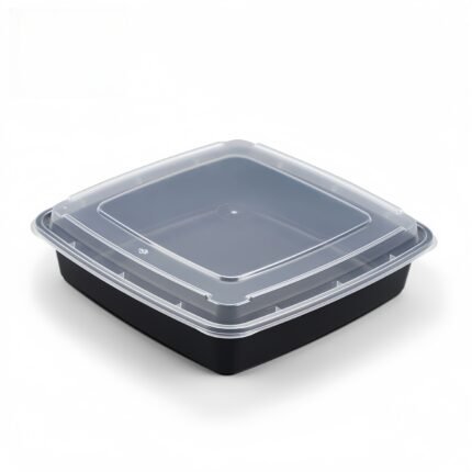 48oz Square Food Storage Containers with Clear Lids – Stackable & Leak-Proof Plastic Meal Prep Containers (GA-130)
